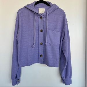 NWOT ⋆ American Eagle | Cropped Hoodie Shacket — Purple
